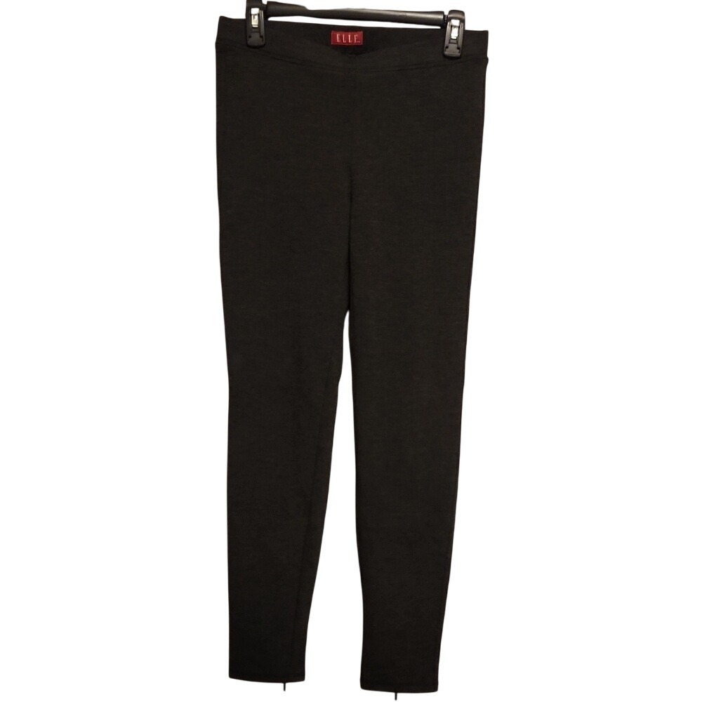Elle Skinny Ankle Zip‎ Pants 6 Gray Heathered Office Siren Bodycon Chic